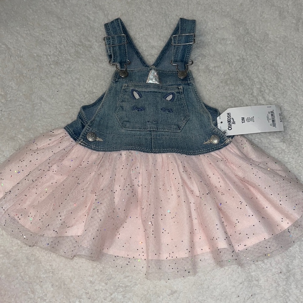 Oshkosh overall tutu dress NWT